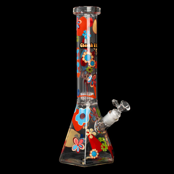 15" Power to the Flower Dual Chamber Hex Beaker Base Water Pipe