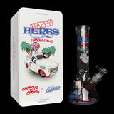 12" 7mm Thick Happy Herbs Sidekick Water Pipe (Limited Edition of 420)