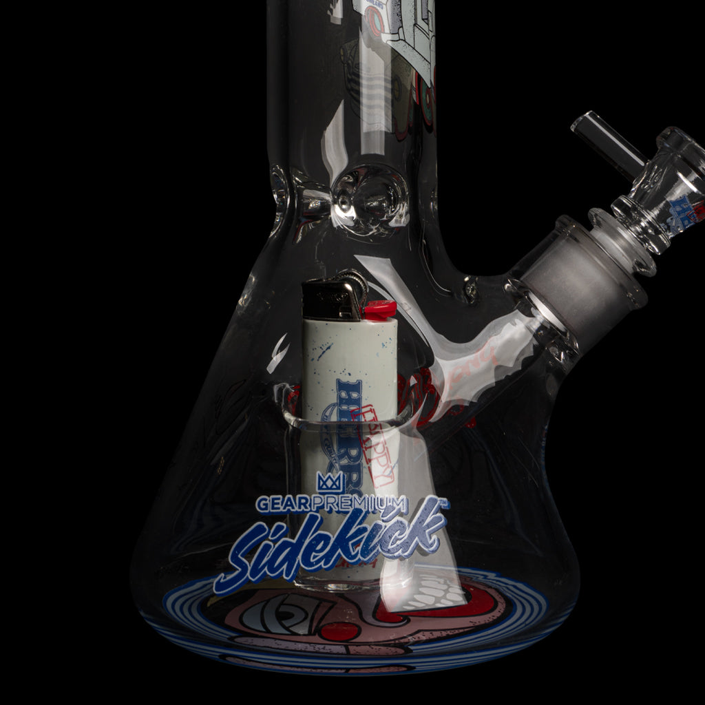 12" 7mm Thick Happy Herbs Sidekick Water Pipe (Limited Edition of 420)